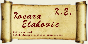 Kosara Elaković vizit kartica